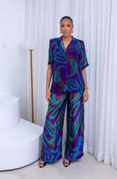 Judy Wavy Print Set (Blue)